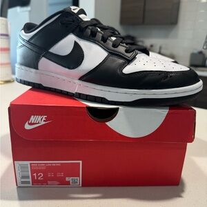 Nike Dunk Low Retro Black and White Sneakers - Size 12M US